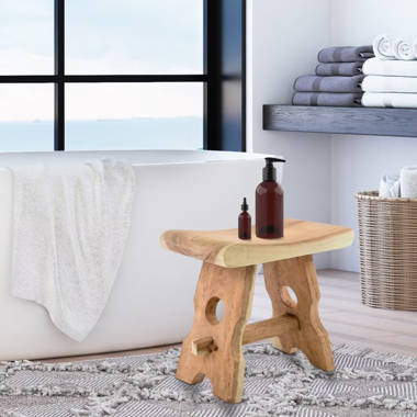 Wooden best sale bathroom stool